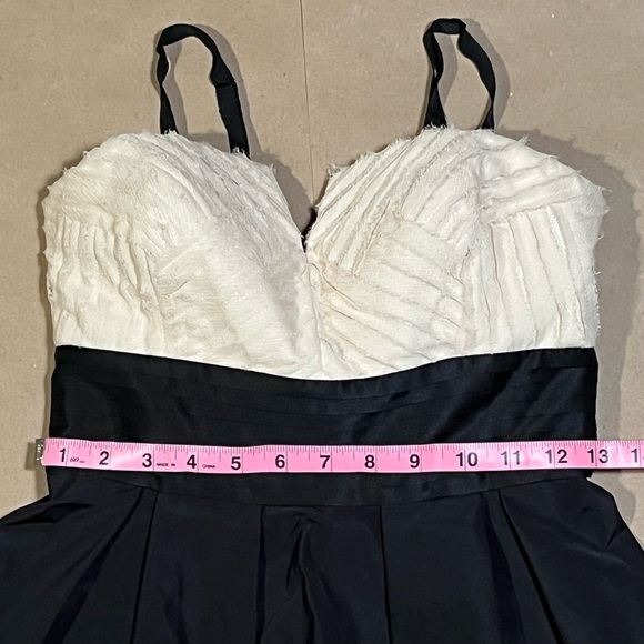 ✨NWoT✨🏷BCBGMAXAZRIA: Black/Cream Fit & Flare Tuxedo Cocktail🍸Dress - Picture 14 of 15